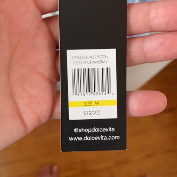 NWT Dolce Vita Jumpsuit Blue & White with open back and deep v! - Picture 4 of 4